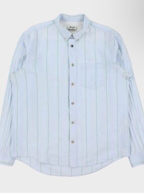 Acne Studios Pale Blue Pinstripe Button-Down Shirt